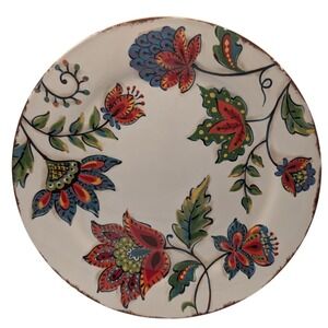 Pier One Imports Dinner Plate Elizabeth Floral Ironstone Hand Painted Floral SEE
